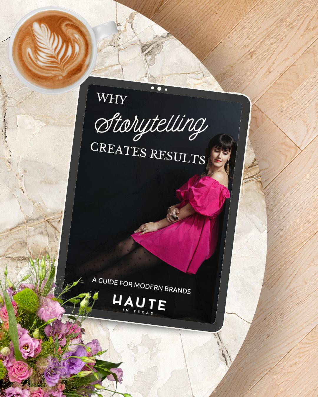 Beige Minimal iPad Mockup Instagram Post why storytelling creates results